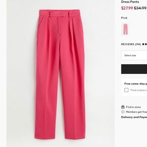 H&M Pink Trousers Size 6